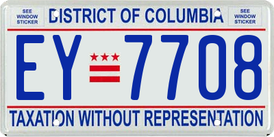 DC license plate EY7708