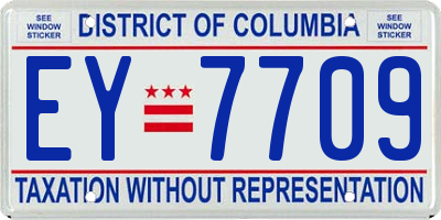 DC license plate EY7709