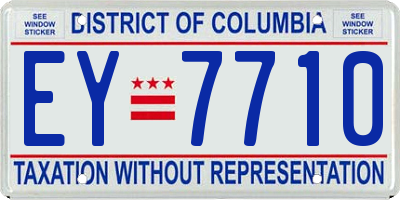 DC license plate EY7710