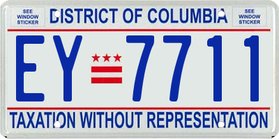 DC license plate EY7711