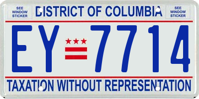 DC license plate EY7714