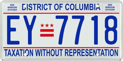 DC license plate EY7718