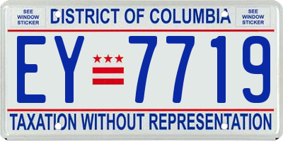 DC license plate EY7719