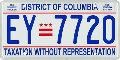 DC license plate EY7720