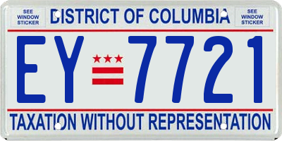 DC license plate EY7721