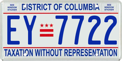 DC license plate EY7722