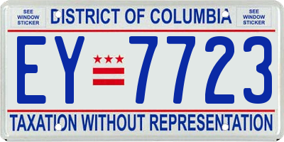 DC license plate EY7723