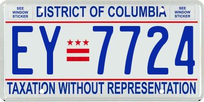 DC license plate EY7724