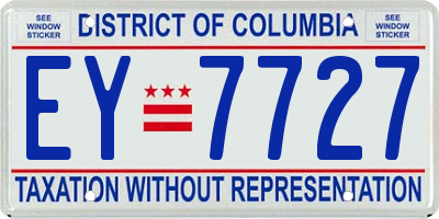 DC license plate EY7727