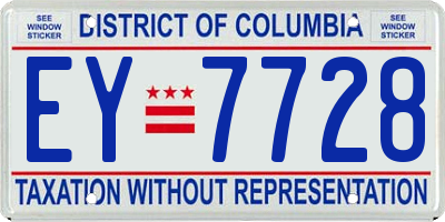 DC license plate EY7728