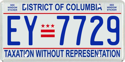 DC license plate EY7729