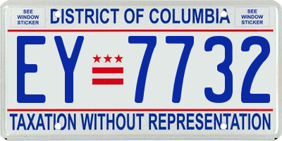 DC license plate EY7732