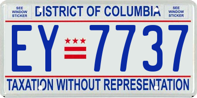 DC license plate EY7737