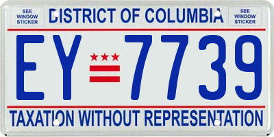 DC license plate EY7739