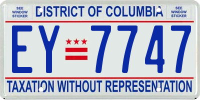 DC license plate EY7747