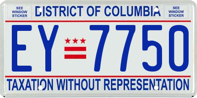 DC license plate EY7750