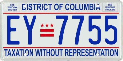 DC license plate EY7755