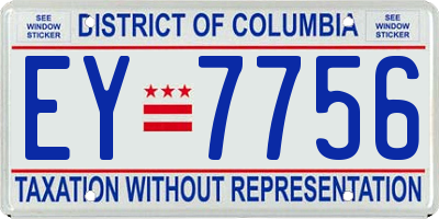 DC license plate EY7756