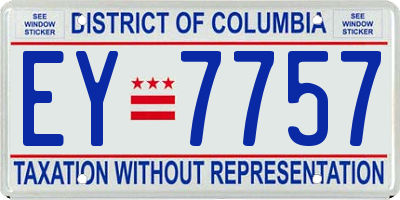 DC license plate EY7757