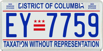 DC license plate EY7759