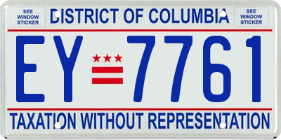 DC license plate EY7761