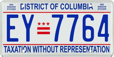 DC license plate EY7764