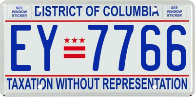 DC license plate EY7766