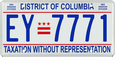 DC license plate EY7771