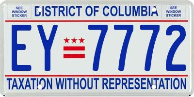 DC license plate EY7772