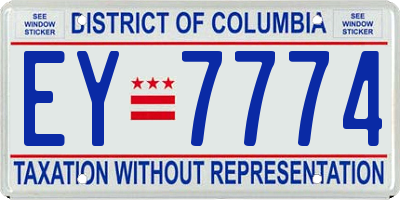 DC license plate EY7774