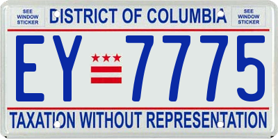 DC license plate EY7775