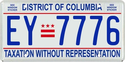 DC license plate EY7776