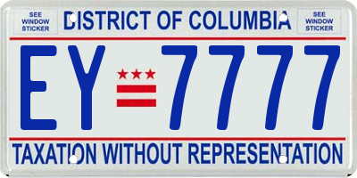 DC license plate EY7777