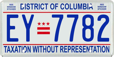 DC license plate EY7782