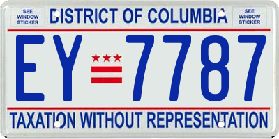 DC license plate EY7787