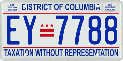 DC license plate EY7788