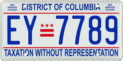 DC license plate EY7789