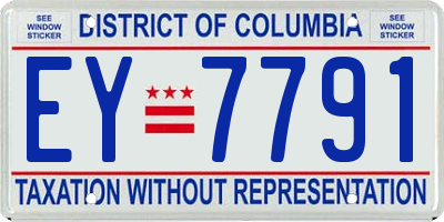 DC license plate EY7791