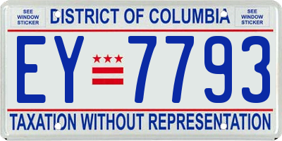 DC license plate EY7793