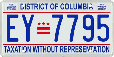 DC license plate EY7795