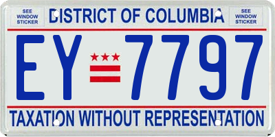 DC license plate EY7797