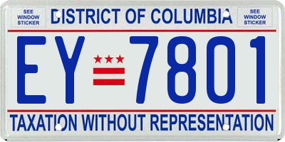 DC license plate EY7801