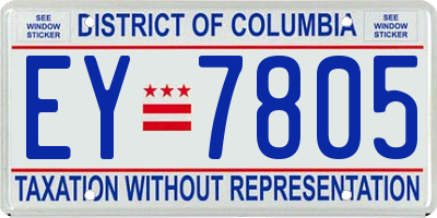 DC license plate EY7805