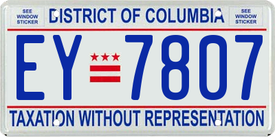 DC license plate EY7807