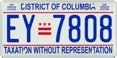 DC license plate EY7808