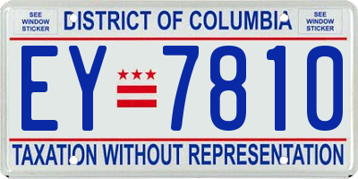 DC license plate EY7810