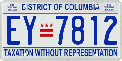 DC license plate EY7812