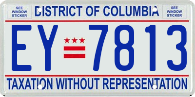 DC license plate EY7813