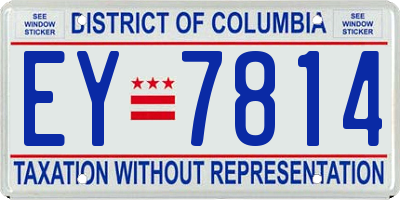 DC license plate EY7814