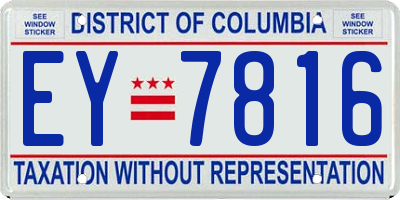 DC license plate EY7816